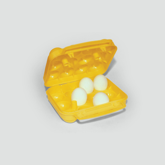 egg holder with 12 spaces for eggs.