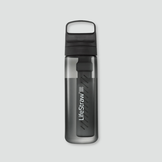 22oz LifeStraw Go Water Bottle with filter in black.