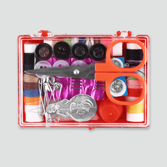 Compact sewing kit in a small case perfect for travelling, camping or hiking