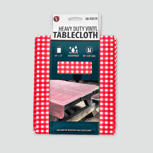 Vinyl Checkered Tablecloth for outdoor use.