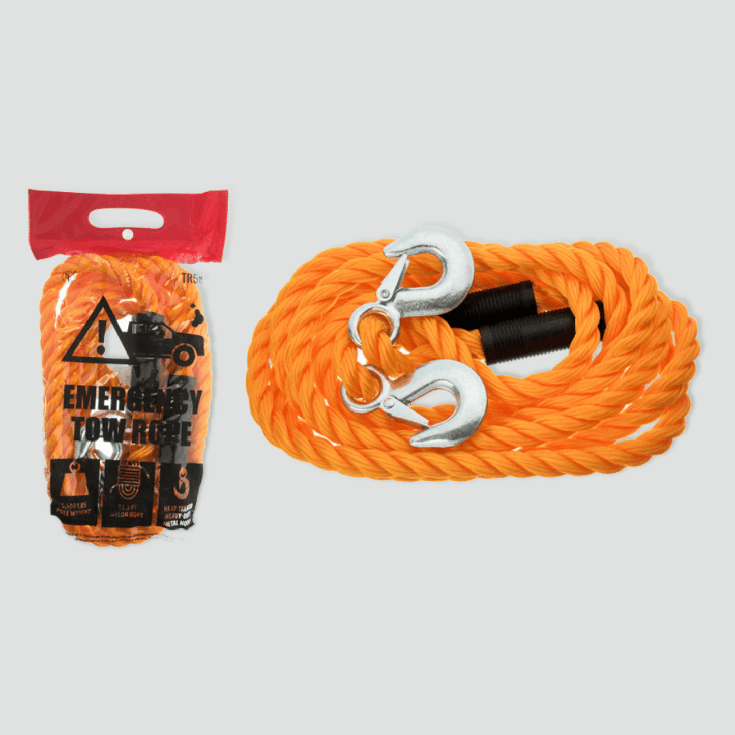 13.2 inch bright orange toe rope in package