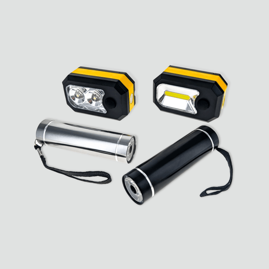 4 piece work light set with two flashlights and two work lights