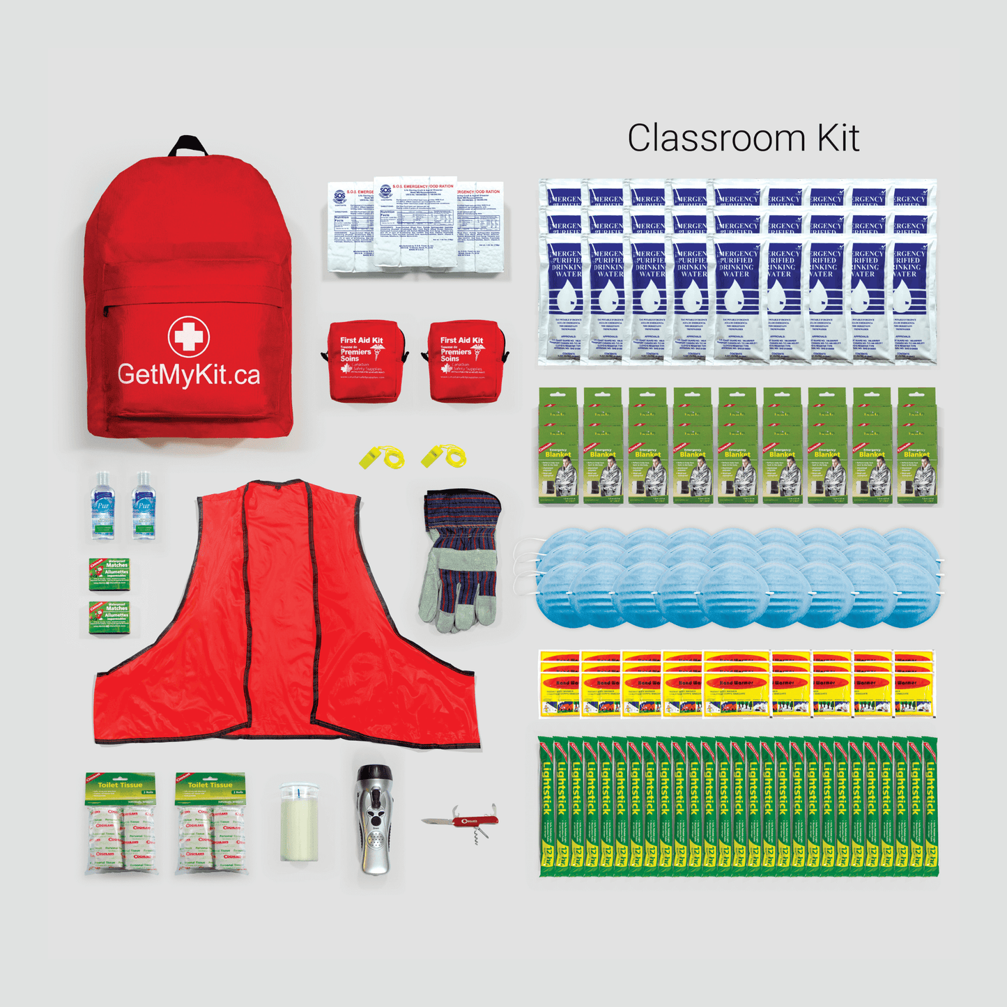 24 person classroom earthquake emergency survival kit.