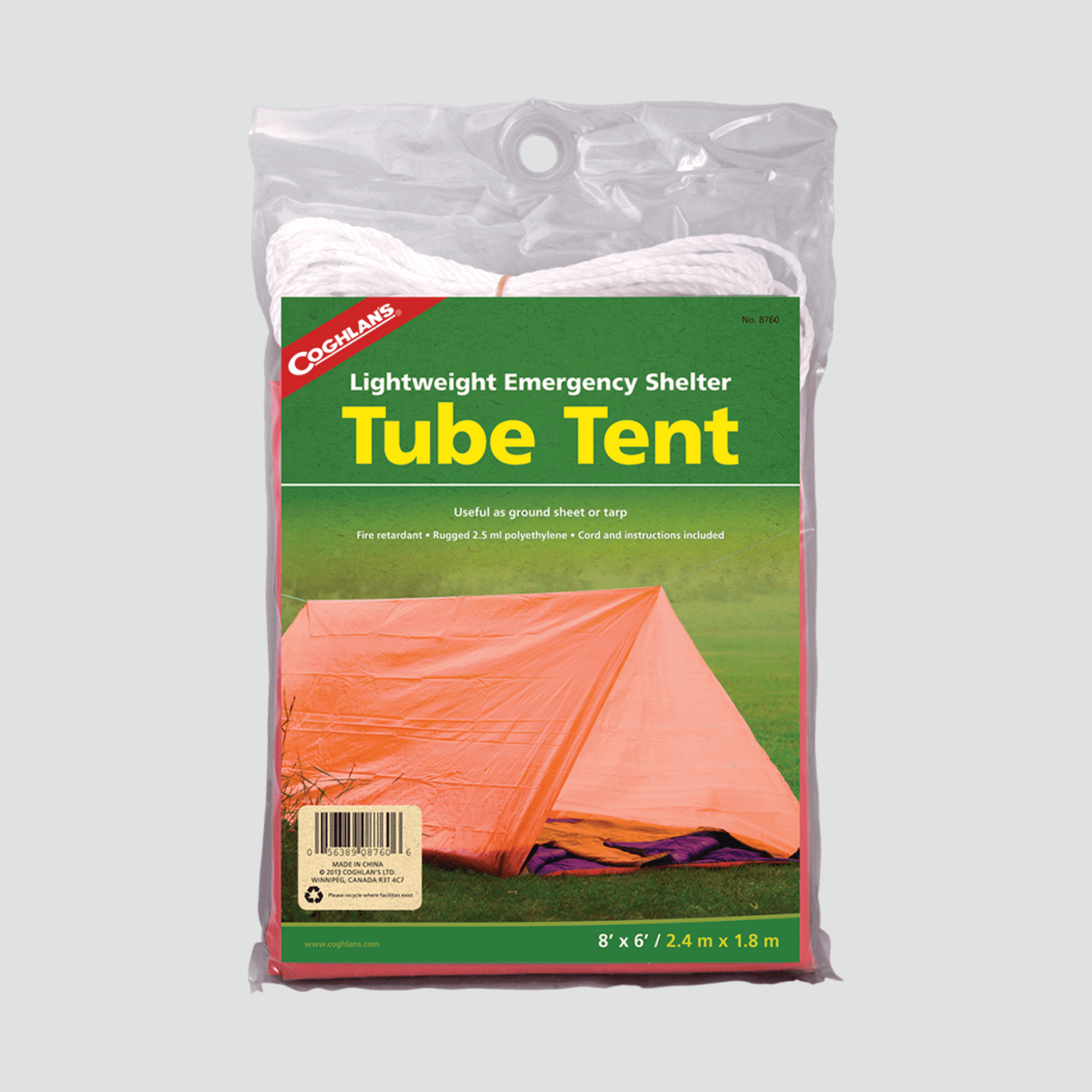 Emergency shelter tube tent