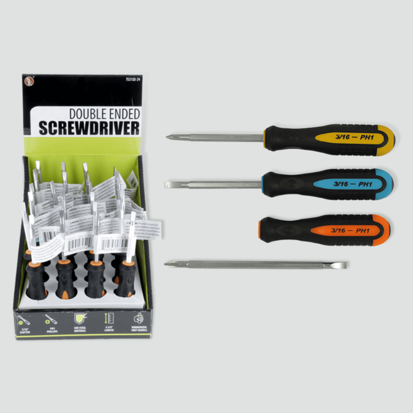 Double Ended Screwdriver with removable bit